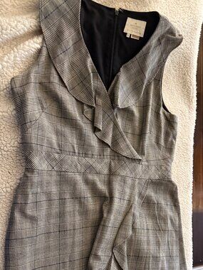 Kate Spade New York Glen Plaid Ruffle Mini Dress — Size 16